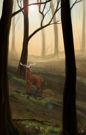 Олень в лесу