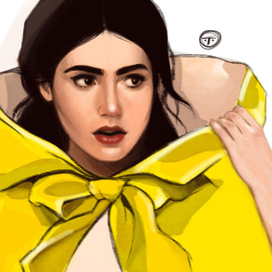 скетч девушки в плаще