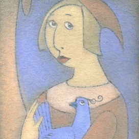 Из серии "Домашние любимцы". Синяя птица.