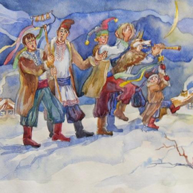 Иллюстрация к повести"Н.В. Гоголя "Ночь перед Рождеством"