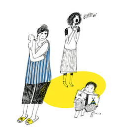 Мама, Дина, Алеша и Виталик