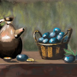 Натюрморт сливы