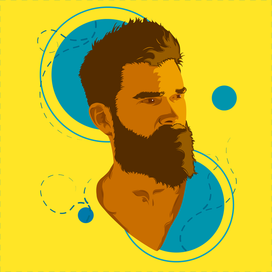 Yellow, blue and beard