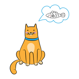 Кот думает о рыбке