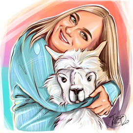 Девушка и альпака | Procreate | TimiART