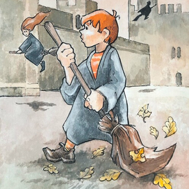 Иллюстрация для Inktober 2025 10. sweep (подметать)