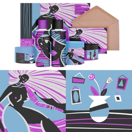 Серия иллюстраций для набора уходовой косметики для лица