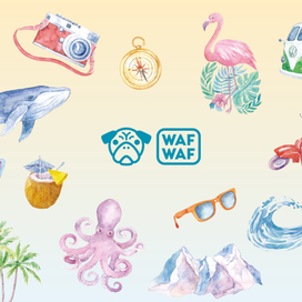 Акварельные иллюстрации для бренда значков WAF WAF