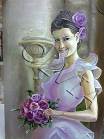 Портрет. Леди с розами