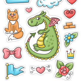 Наклейки к раскраске "Десятое Королевство"