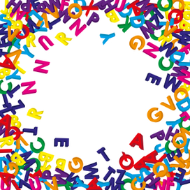 ФОН 3D ЦВЕТНЫЕ АНГЛИЙСКИЕ БУКВЫ СЛУЧАЙНО РАЗБРОСАНЫ