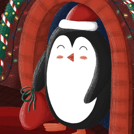 Папа-пингвин приехал домой