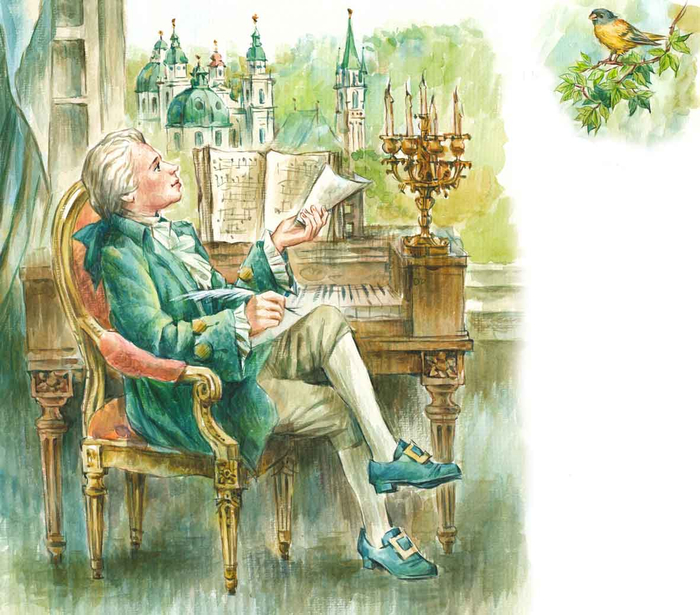 Моцарт за работой.