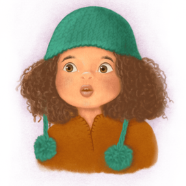 Девочка с помпонами