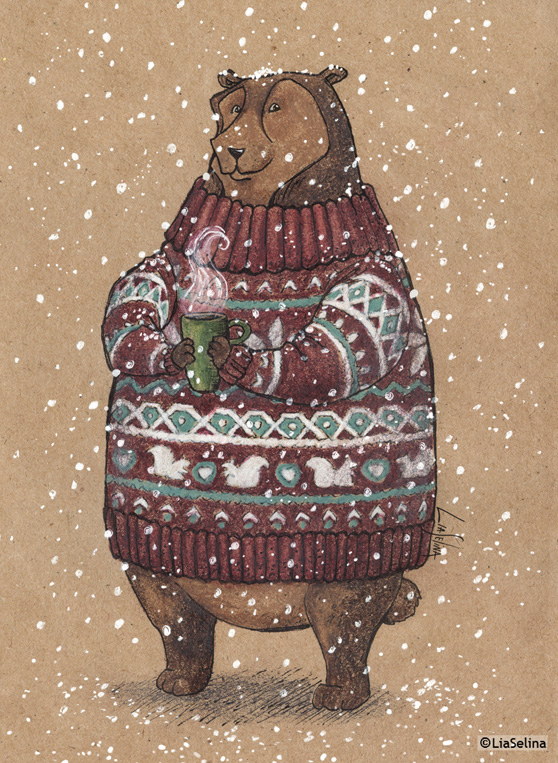 Бурый мишка с кружкой