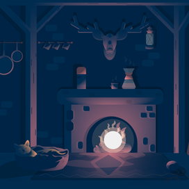 Охотничий домик в лесу