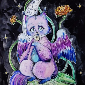 Открытка "Лунный Котик" 