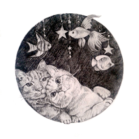 Иллюстрация для открытки "Котики"