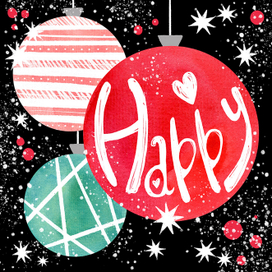 Новогодняя открытка "Happy"