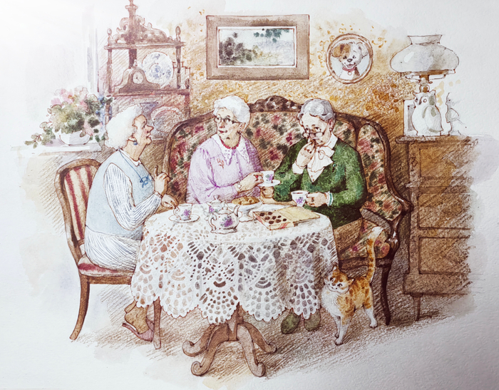 Старушки пьют чай