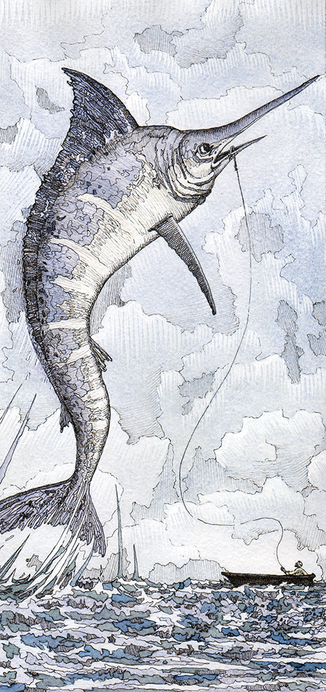 Иллюстрация к повести Э.Хемингуэя "Старик и море"