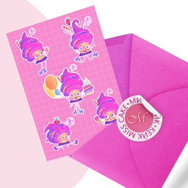 Стикеры с бренд-персонажем для кондитерской