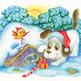 Рисунок для Новогодней открытки