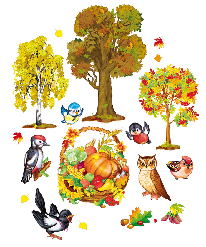 Осень.деревья.птички