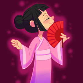 Девочка с веером