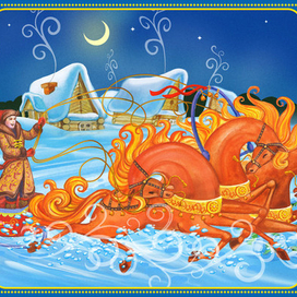 Коробка для чая (тройка лошадей)