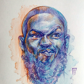 Портрет мужчины в синих тонах