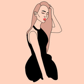 Девушка в черном платье