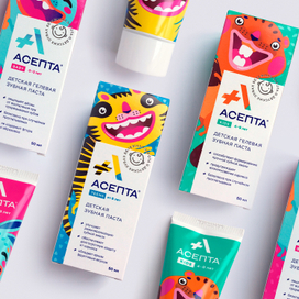 Персонажи для зубной пасты Асепта