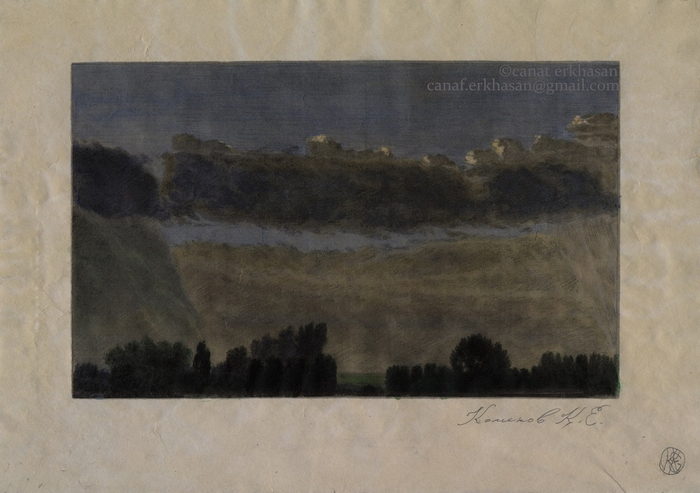 Летний вечер. После грозы. Tastegraphy. 13 х 22 см.