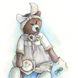 Паулина за вышивкой