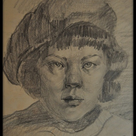 Набросок девочки в берете