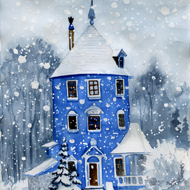 Домик цвета зимы