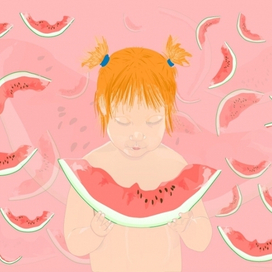 Девочка и арбуз