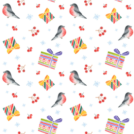 Watercolor winter pattern