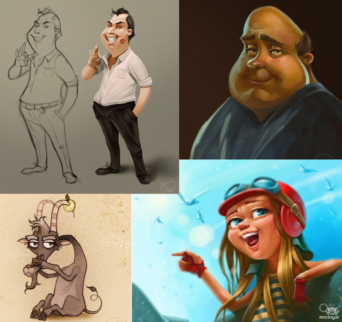 Быстрые эскизы персонажей: 