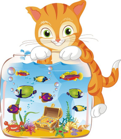 Кот с аквариумом