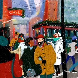 Снег в большом городе