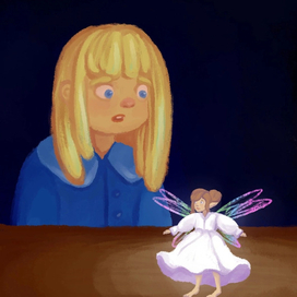 рисунок по сказке Астрид Линдгрен "Майской ночью"