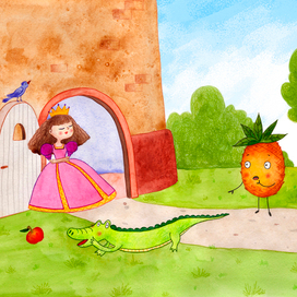 Разворот к книге "Принцесса и Ананасик"