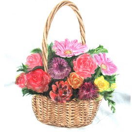 Цветы в корзине