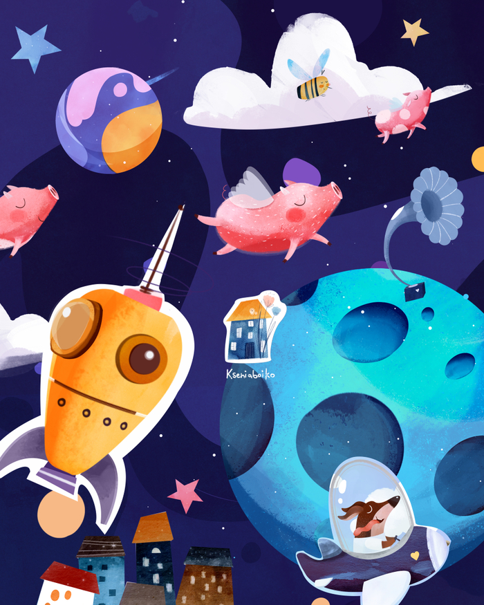 коллаж из иллюстраций 