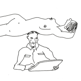 Художник и муза (набросок с натуры, 2015)