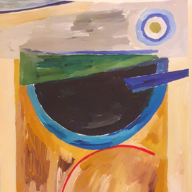 Абстрактная композиция с полукругом 