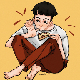 Мальчик с пиццей 