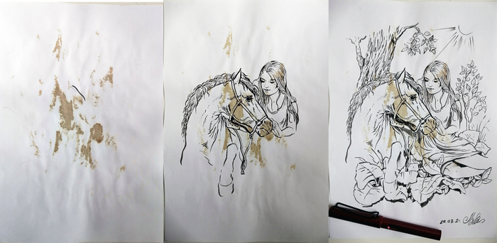 Этапы рис. из пятна..- Нежность...